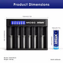 Size of 6-Bay LCD Charger with Battery for Scale