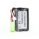 7.4V 1200mAh 15C Li-ion RC battery pack checkered wrap 2S 18500 with 8 connectors