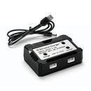  7.4V 2S Li-ion Balance Charger with XH-3P Plug and Dual USB Port for Charging RC Car and Drone Battery Packs