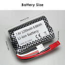 Checkered RC battery pack dimensions 55mm x 37mm x 19mm