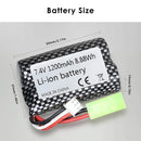 Checkered RC battery pack dimensions 55mm x 37mm x 19mm