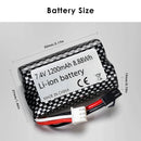 Checkered RC battery pack dimensions 55mm x 37mm x 19mm