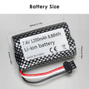 Checkered RC battery pack dimensions 55mm x 37mm x 19mm