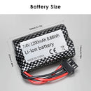 Checkered RC battery pack dimensions 55mm x 37mm x 19mm