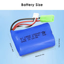 7.4V RC battery pack dimensions 55mm x 30mm x 16mm