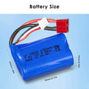 7.4V RC battery pack dimensions 55mm x 30mm x 16mm