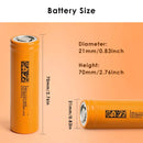 Dimension specifications for DMEGC high-current flashlight batteries