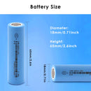 Dimension specifications for EVE battery in solar and flashlight devices