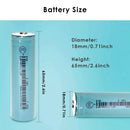 Dimension specifications for EVE 20A high power button top battery