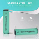 EVE INR18650-33V 3300mAh battery capacity and cycle life chart showing true 3300mAh capacity, 3C high-drain performance (10A), and long cycle life.