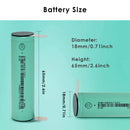 EVE INR18650-33V 3300mAh battery detailed dimensions showing Flat Top 65mm and Button Top 67mm lengths, 18mm diameter, with 3.7V nominal voltage and 3C (10A) discharge specs.