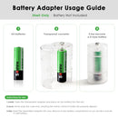 AA battery inserted into the D adapter – ready to use in a D‑cell device