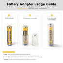 AAA battery inserted into the adapter – now the same size as a AA battery