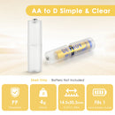 Opening the AAA to AA adapter – shows where to insert a AAA battery