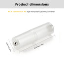 Side-by-side comparison – AAA battery, AAA-to-AA adapter, and real AA battery