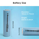Ampace JP30 18650 battery dimensions diagram