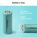 BAK 26650HC2E 5000mAh battery installed in a high-power LED searchlight