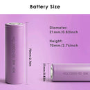 DIY 2S1P 7.2V 5000mAh battery pack built with BAK N21700CG-50 cells, spot-welded nickel strips