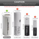 Infographic highlighting LiFePO4 safety, 3500+ cycle life, and 5C high-rate discharge for CBAK IFR26650