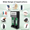 Delipow 10440 3.7V lithium batteries and USB charger powering compact tactical flashlight, laser pointer, and mini LED torch – NOT for standard AAA devices