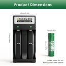 Delipow 10440 3.7V lithium battery and USB smart charger with ruler – battery 44.0x10.5mm, charger 95x50x25mm