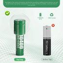 Infographic showing Delipow 10440 320mAh 3.7V lithium battery true capacity and 500+ recharge cycles