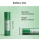 Delipow 10440 button top battery dimension diagram – 44.0mm height, 10.5mm diameter, AAA size equivalent