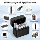 Delipow AA 4000mWh USB‑C lithium batteries charging directly from laptop, power bank, and wall adapter, powering camera, toys, flashlight
