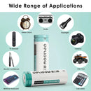 Delipow 14430 3.7V lithium batteries powering outdoor solar garden light, electric shaver, and compact LED flashlight – NOT AA/AAA devices