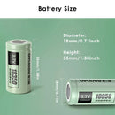 Delipow 18350 flat top battery dimension diagram – 35.0mm height, 18.0mm diameter, standard 18350 size