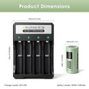 Delipow 4-bay smart charger powered via USB from multi-port power bank, laptop docking station, and wall outlet for fleet charging
