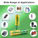 Delipow 20-pack AA 1000mAh rechargeable batteries powering children's toys, Xbox gaming controllers, LED flashlights, and TV remotes