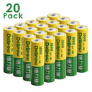 Delipow 20-pack AA 1000mAh 1.2V NiMH rechargeable batteries, high capacity, low self-discharge, 1200 cycles