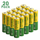 Delipow 20-pack AA 900mAh 1.2V NiMH rechargeable solar batteries for outdoor garden solar lights