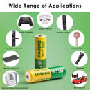 Delipow 20-pack AA 900mAh solar batteries powering solar garden stake lights, pathway markers, and small decorative lanterns