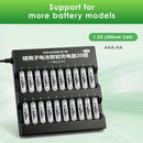 Delipow 20‑bay smart charger compatible with 1.5V lithium AAA rechargeable batteries – optimized for Delipow lithium series