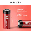 Delipow 26650 flat top battery dimension diagram – 65.0mm height, 26.0mm diameter, standard 26650 size