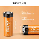 Delipow 26650 flat top battery dimension diagram – 65.0mm height, 26.0mm diameter, standard 26650 size
