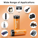 Delipow 26650 4000mAh LiFePO4 ultra-large capacity batteries powering professional searchlight, extended-duration headlamp, and emergency backup system