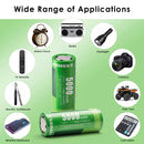Delipow 26650 5000mAh batteries powering cordless power drill, impact wrench, high‑powered flashlight, and industrial equipment