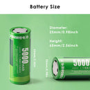 Delipow 26650 battery dimension diagram – 65.0mm height, 26.0mm diameter, standard 26650 size