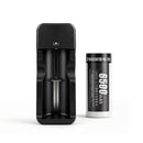 Delipow 26650 6500mAh 3.7V Li-ion rechargeable flat top battery with USB charger kit, high capacity for flashlights and headlamps