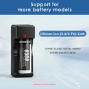 Delipow 26650 charger compatible with 3.7V li-ion 26650 rechargeable batteries, flat top and button top
