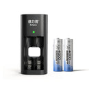 Delipow 2‑pack AA 4000mWh 1.5V lithium rechargeable batteries with battery charger, 1500 cycles, for game controller, toy, outdoor camera