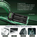 Delipow 2 bay 26650 USB C charger with 1.0A fast charging current per slot and clear LED status indicators