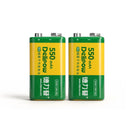 Delipow 2‑pack 9V 550mAh lithium‑ion rechargeable batteries, long lasting power for smoke alarms, multimeters, microphones, walkie‑talkies, toys