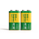 Delipow 2‑pack 9V 800mAh lithium‑ion rechargeable batteries, long lasting power for smoke alarms, multimeters, microphones, walkie‑talkies, toys