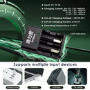Delipow 2 bay universal charger with 1.0A max charging current and dual-color LED status indicators per bay