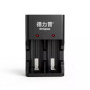 Delipow 2 bay universal rechargeable battery charger for AA AAA C D Ni-MH Ni-CD rechargeable batteries, smart charger with independent slots