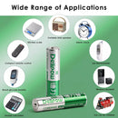 Delipow 30‑pack AAA batteries powering small solar stake lights, pathway markers, and mini decorative lanterns